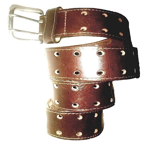 Leather Grommet Belt Men's M/L Adjustable Unisex - Picture 1 of 2